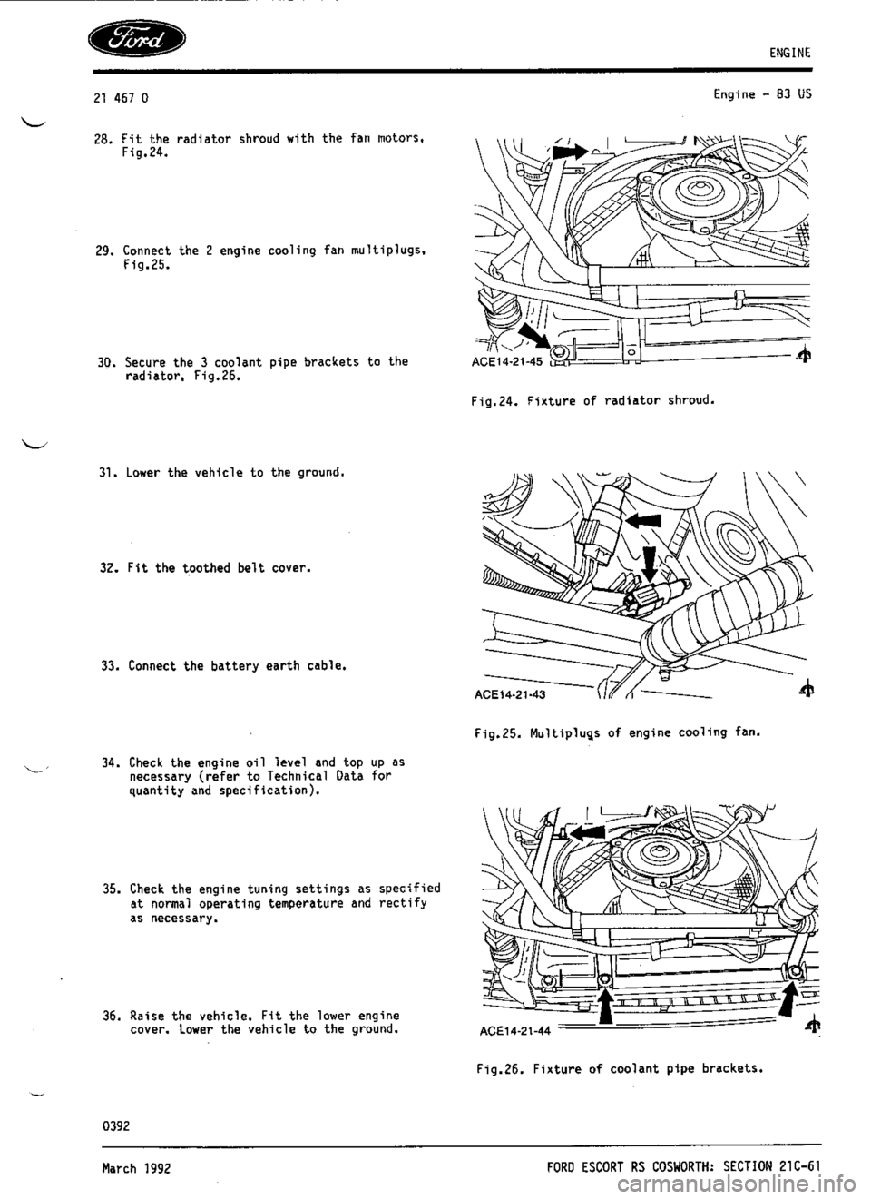 FORD SIERRA RS COSWORTH 1987 1.G Workshop Manual 
