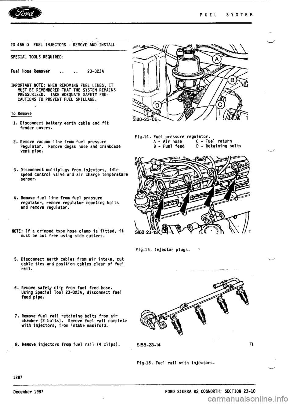 FORD ESCORT RS COSWORTH 1994 1.G Workshop Manual 