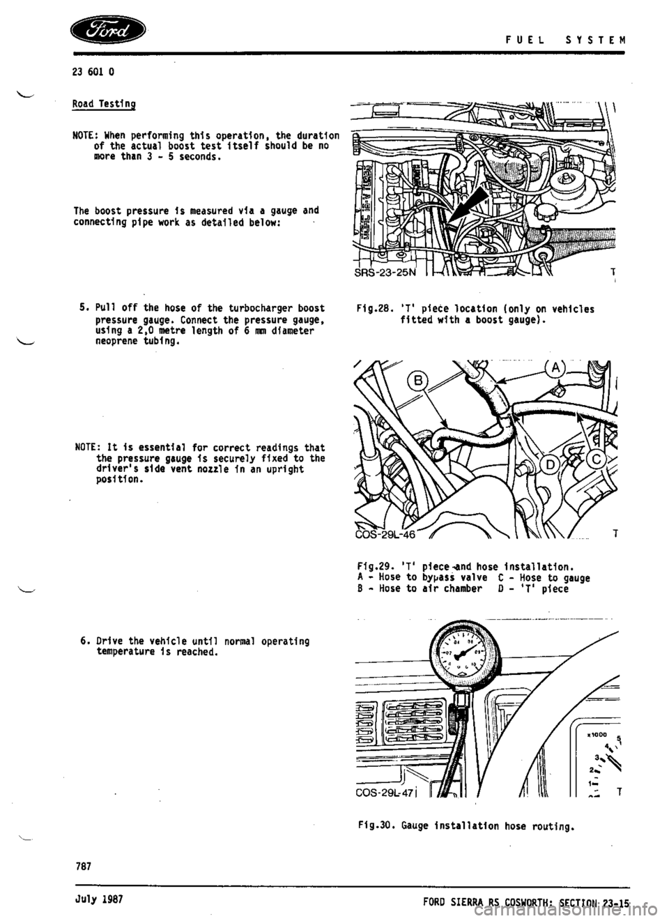 FORD ESCORT RS COSWORTH 1994 1.G Workshop Manual 