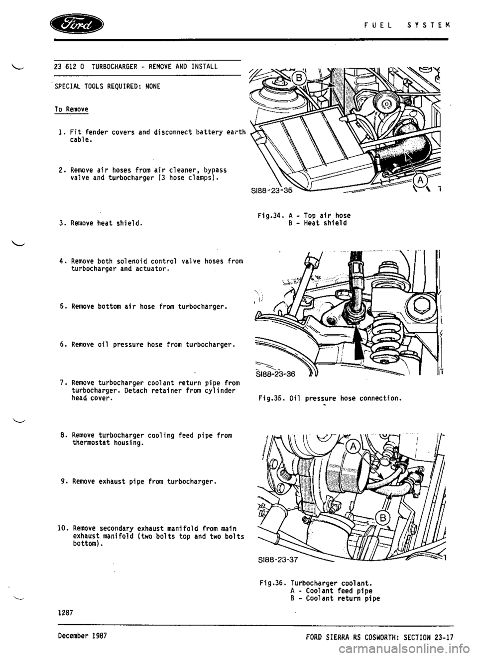 FORD ESCORT RS COSWORTH 1994 1.G Workshop Manual 