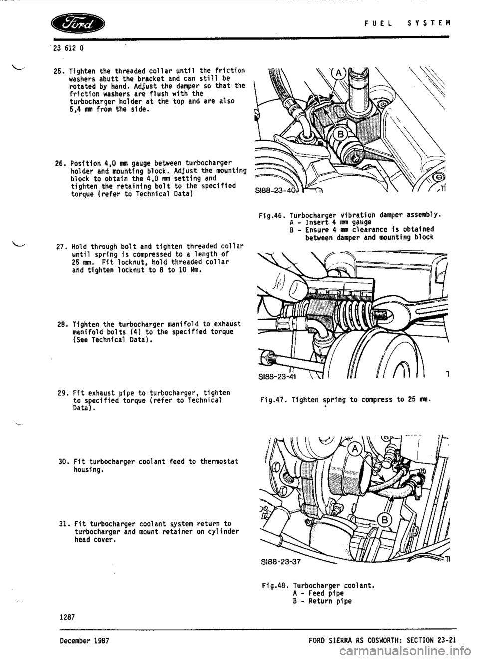 FORD SIERRA RS COSWORTH 1987 1.G Workshop Manual 