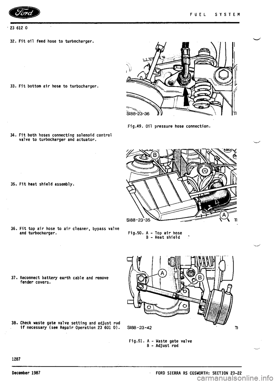 FORD SIERRA RS COSWORTH 1987 1.G Workshop Manual 