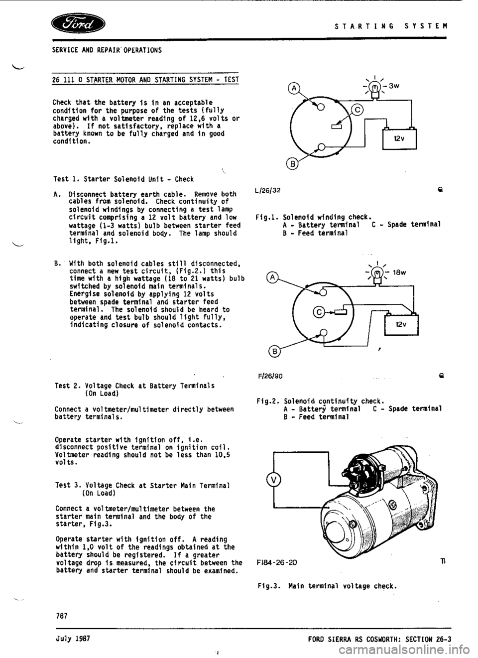 FORD ESCORT RS COSWORTH 1994 1.G Workshop Manual 