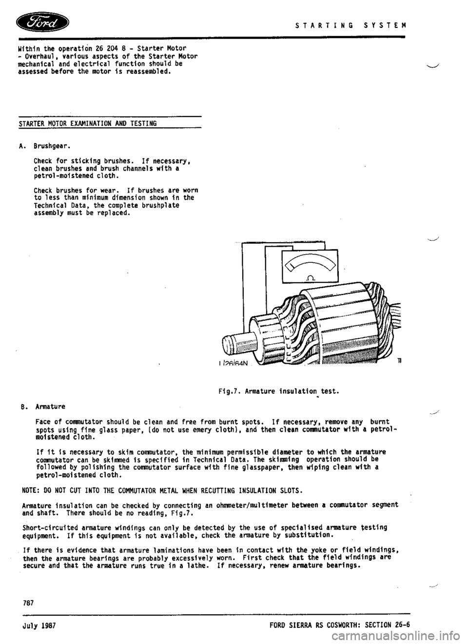 FORD ESCORT RS COSWORTH 1994 1.G Workshop Manual 
