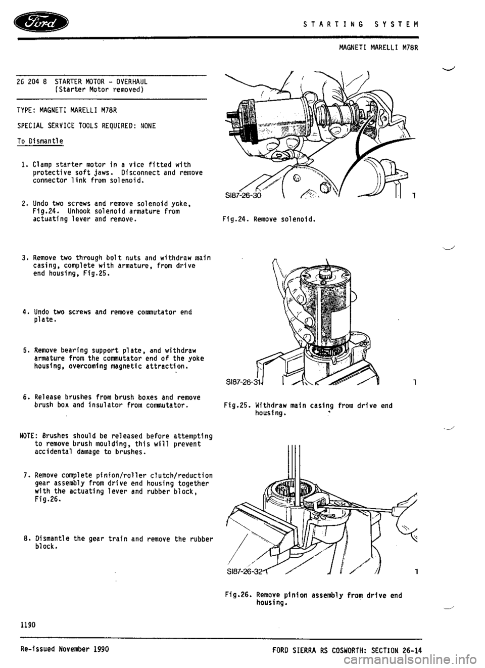 FORD ESCORT RS COSWORTH 1994 1.G Workshop Manual 