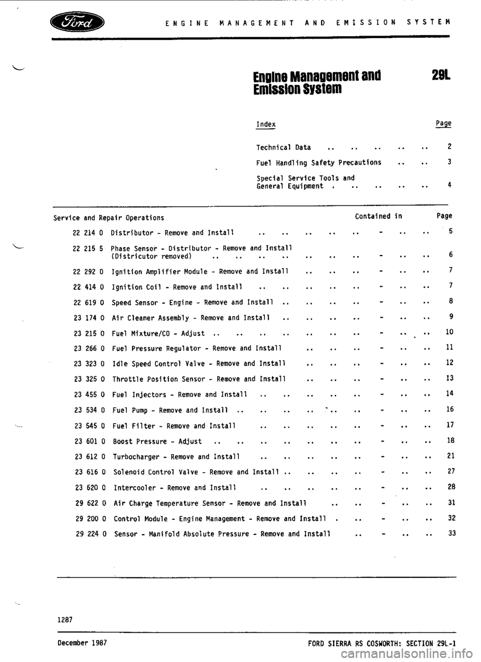 FORD ESCORT RS COSWORTH 1996 1.G Workshop Manual 