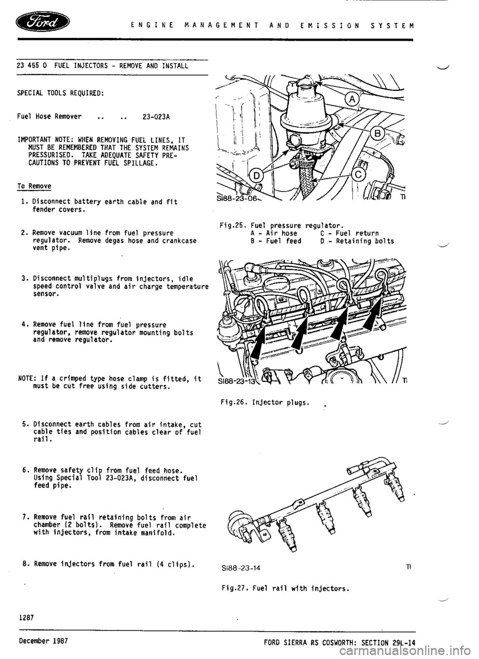 FORD SIERRA RS COSWORTH 1990 1.G Workshop Manual 