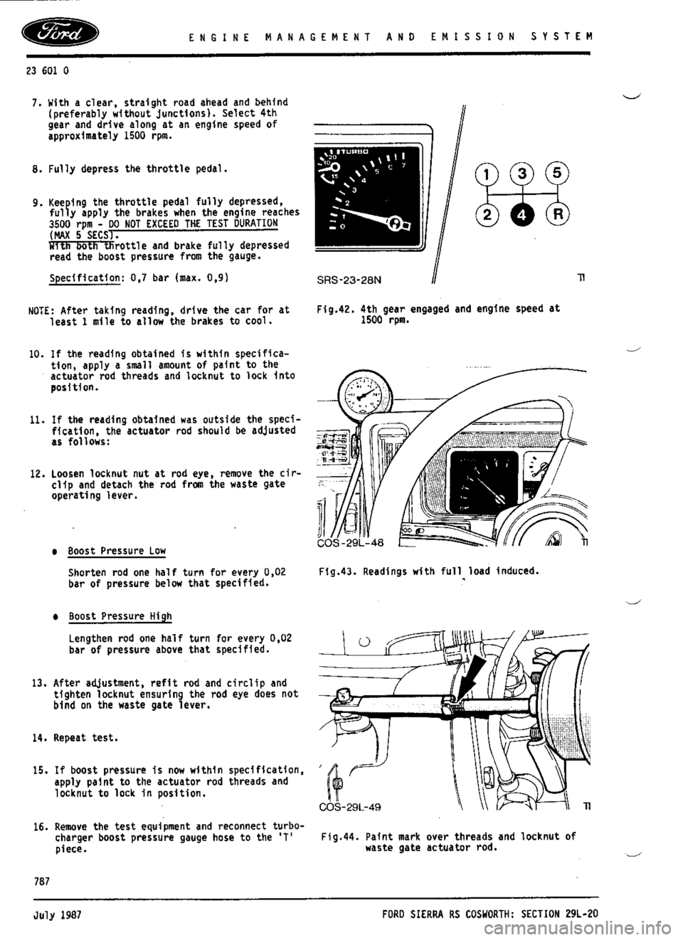 FORD SIERRA RS COSWORTH 1990 1.G Workshop Manual 