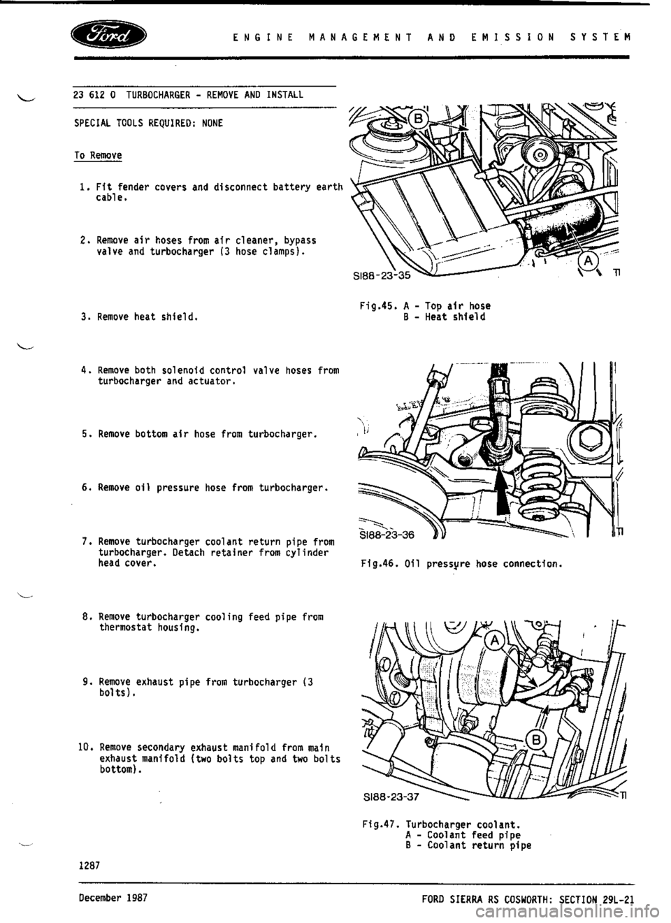 FORD SIERRA RS COSWORTH 1990 1.G Workshop Manual 