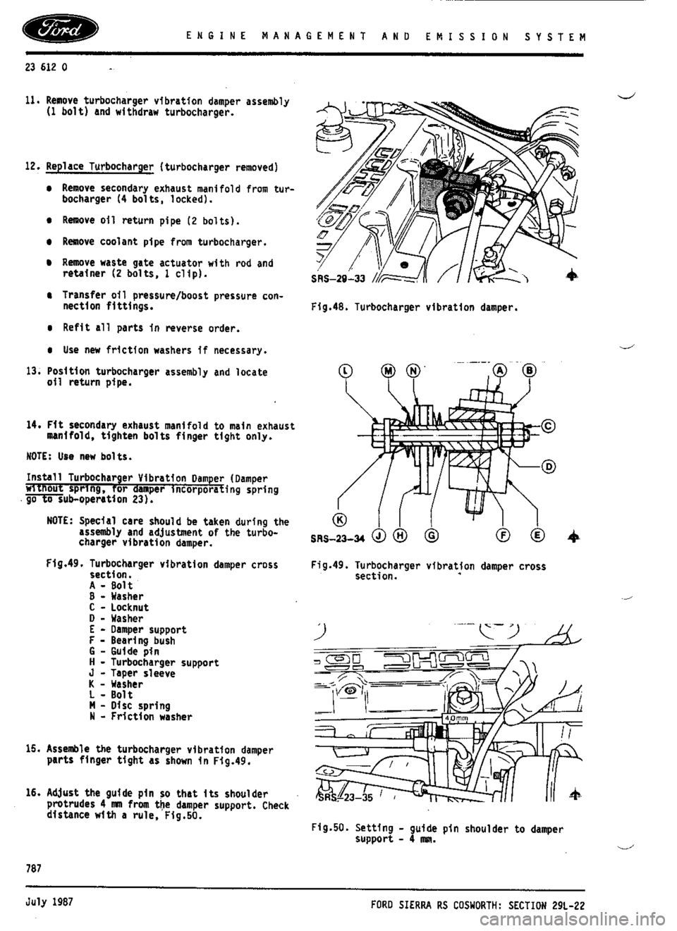 FORD SIERRA RS COSWORTH 1990 1.G Workshop Manual 