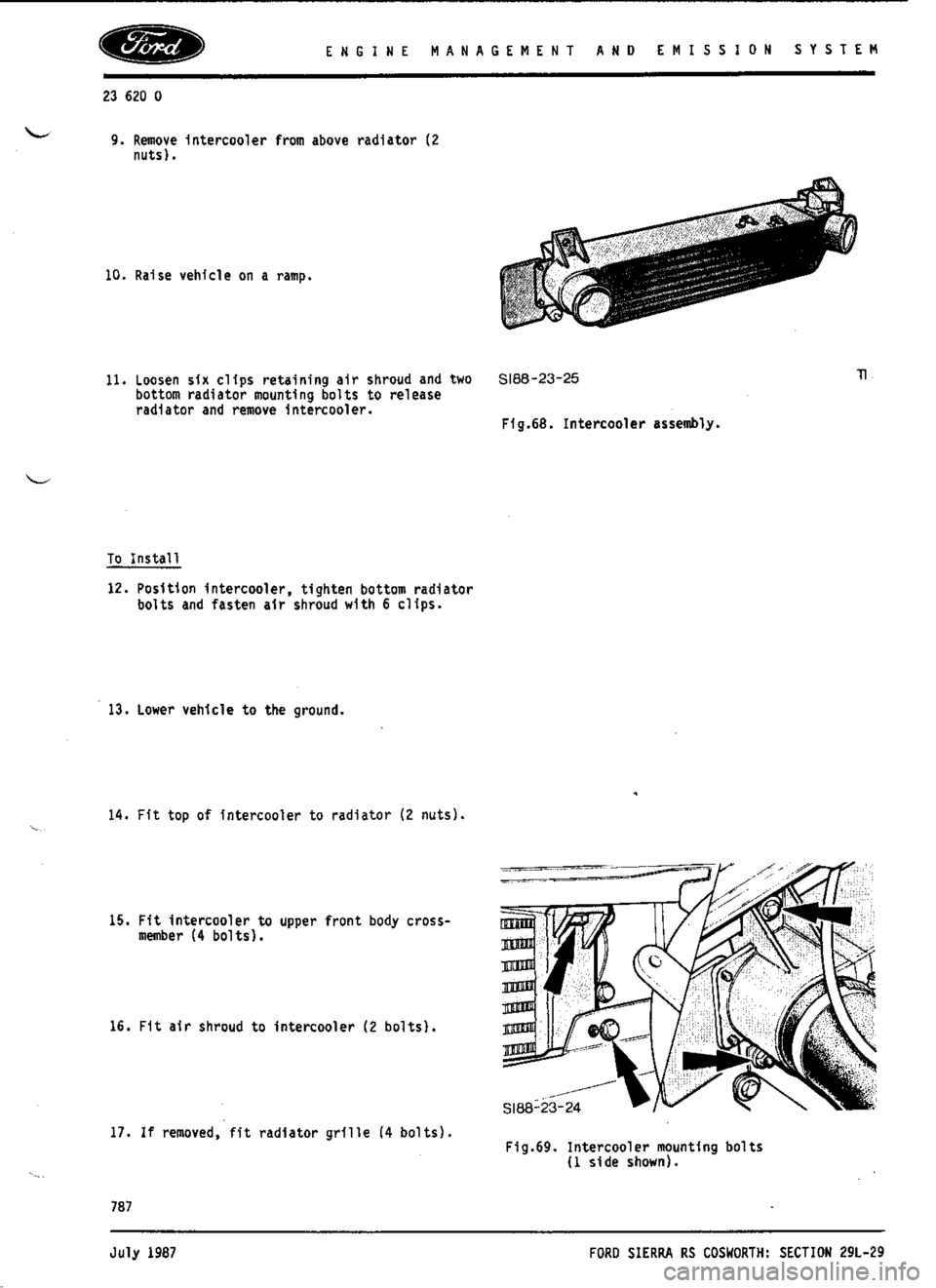 FORD ESCORT RS COSWORTH 1996 1.G Workshop Manual 