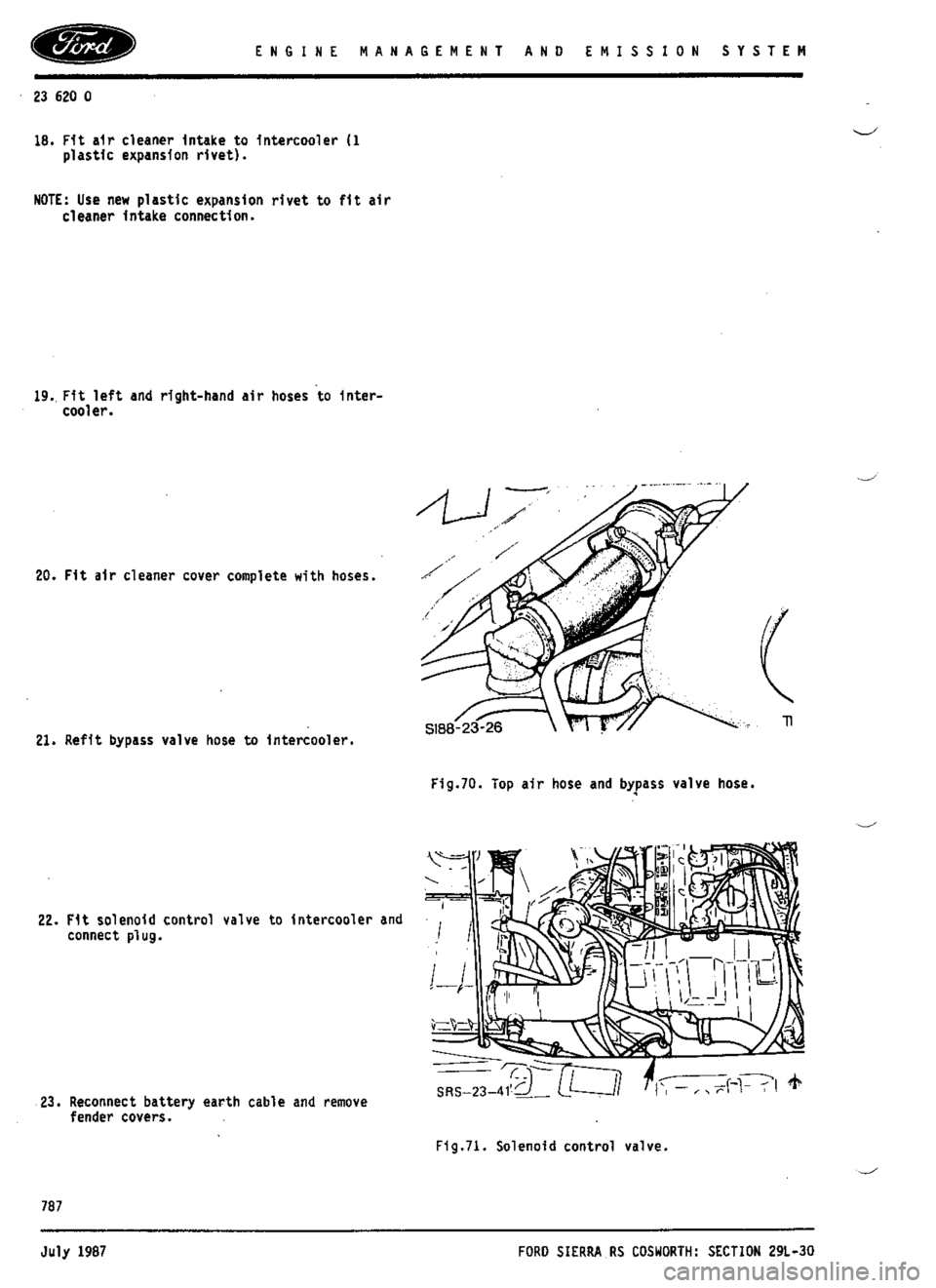 FORD ESCORT RS COSWORTH 1996 1.G Workshop Manual 
