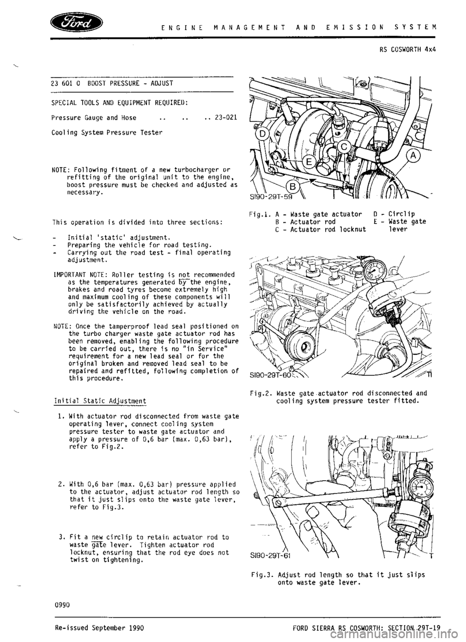 FORD ESCORT RS COSWORTH 1994 1.G Workshop Manual 