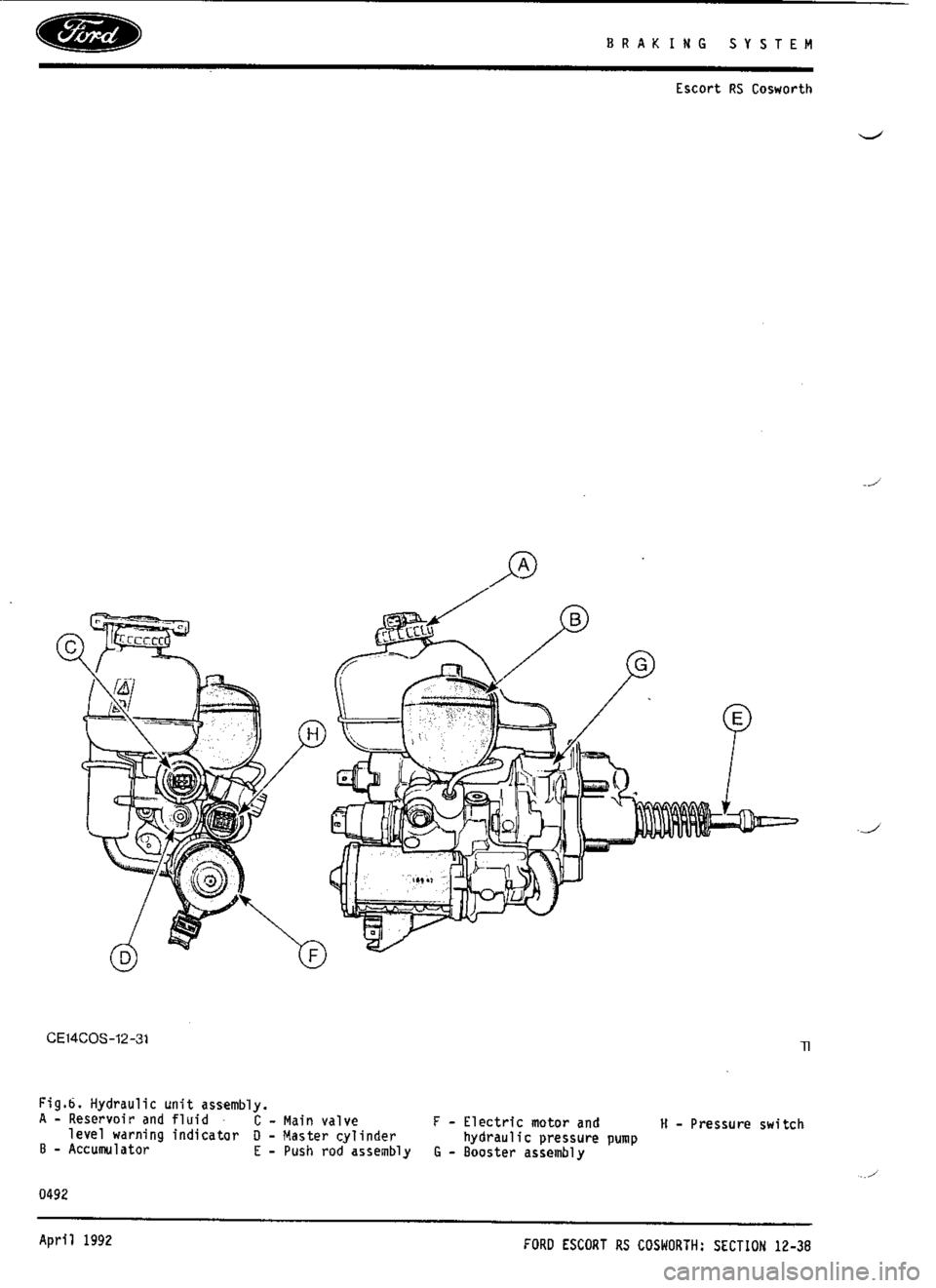 FORD SIERRA RS COSWORTH 1990 1.G Workshop Manual 