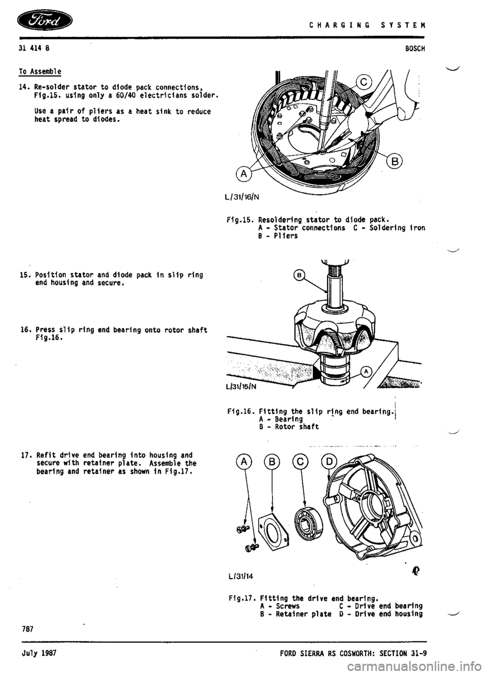 FORD ESCORT RS COSWORTH 1994 1.G Workshop Manual 