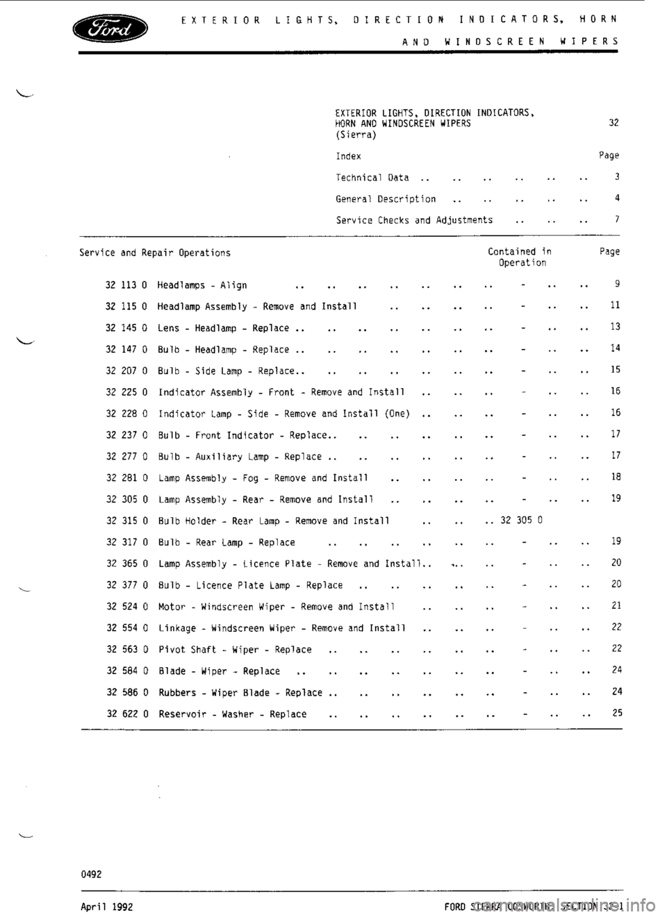 FORD ESCORT RS COSWORTH 1994 1.G Workshop Manual 