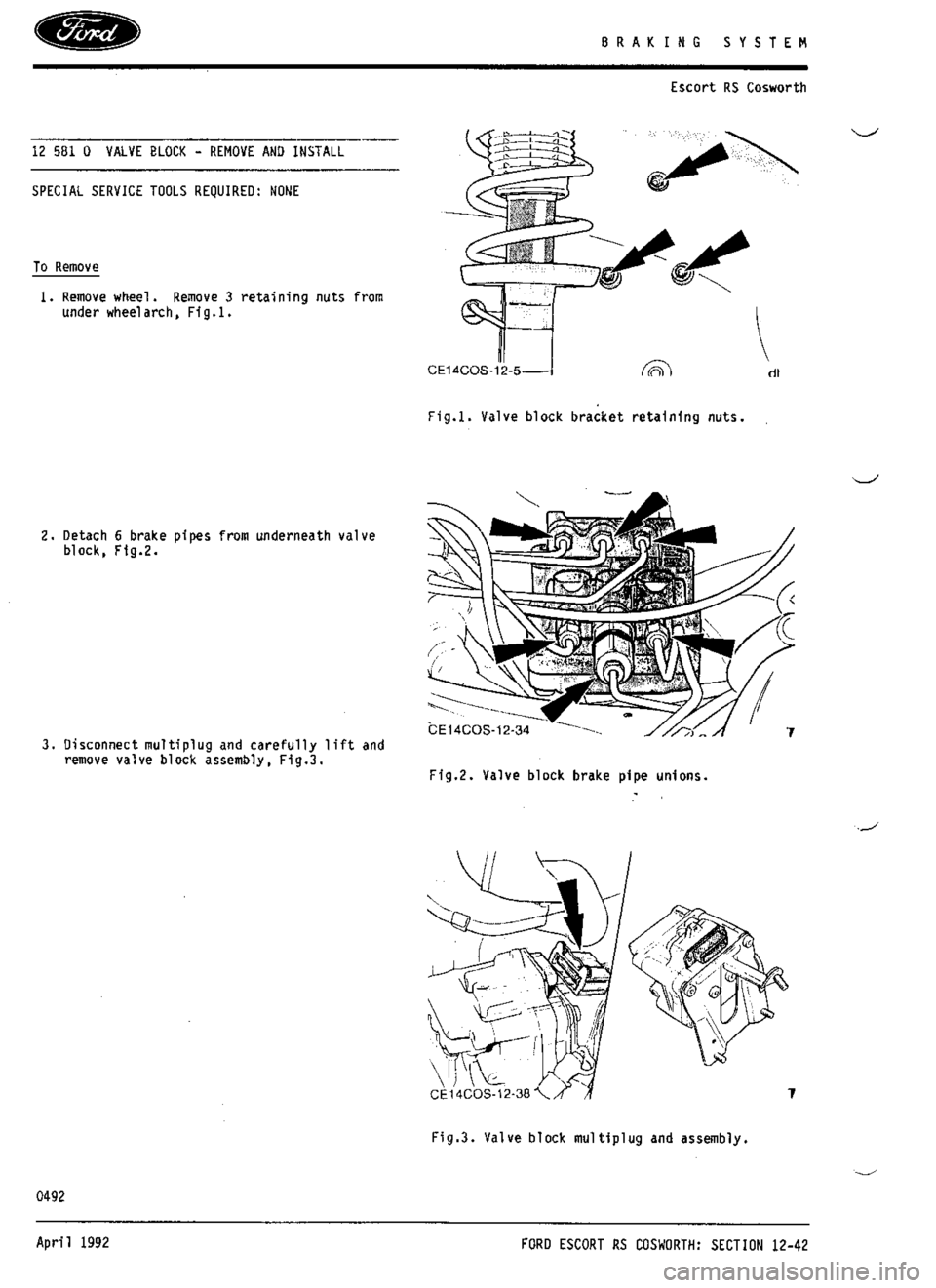 FORD SIERRA RS COSWORTH 1990 1.G Workshop Manual 