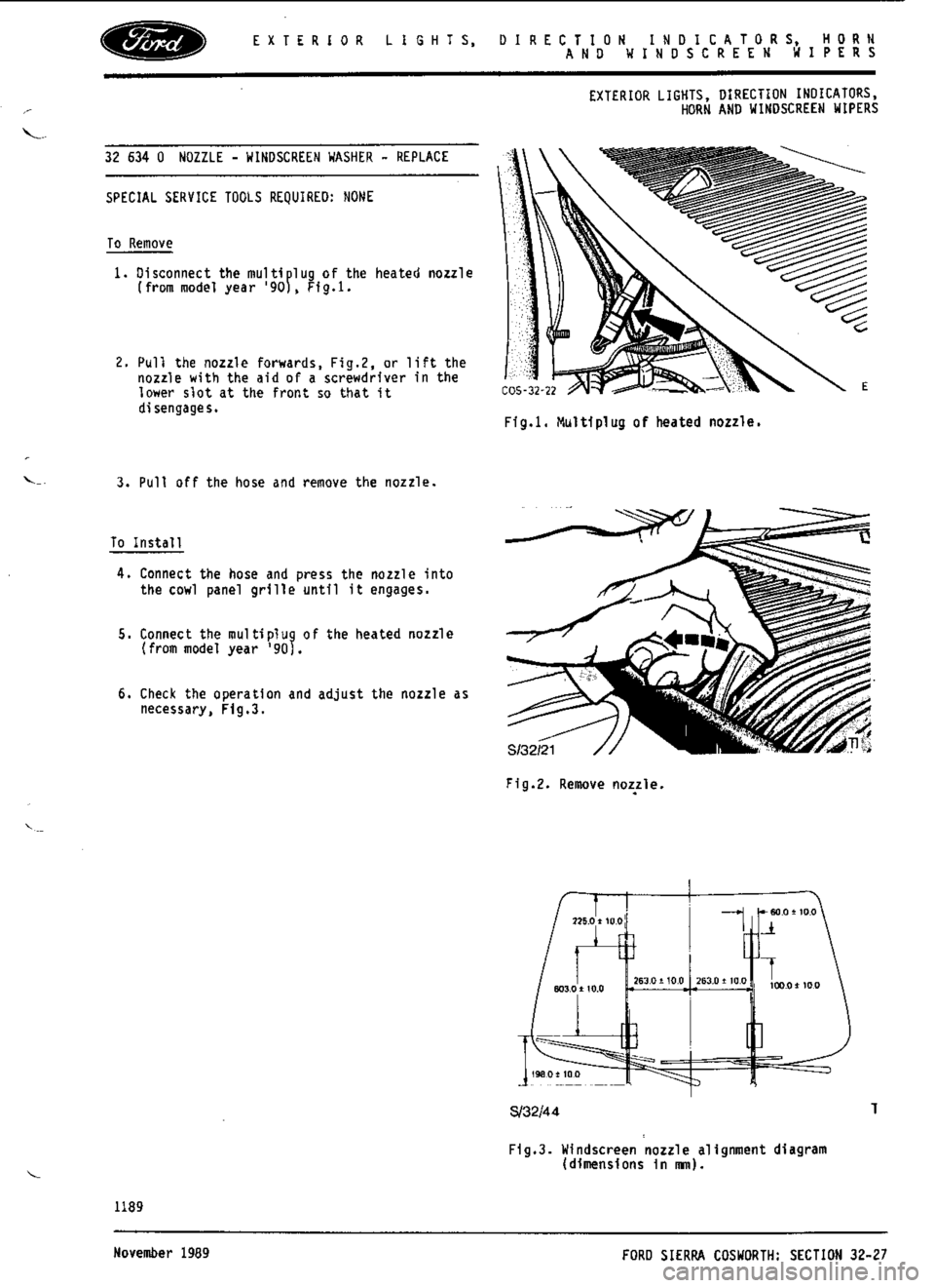 FORD SIERRA RS COSWORTH 1990 1.G Workshop Manual 