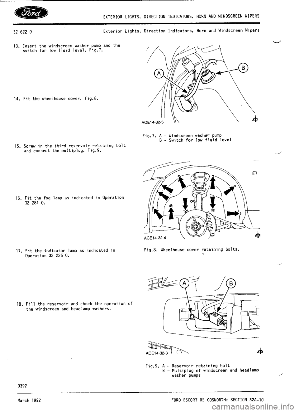 FORD ESCORT RS COSWORTH 1994 1.G Workshop Manual 