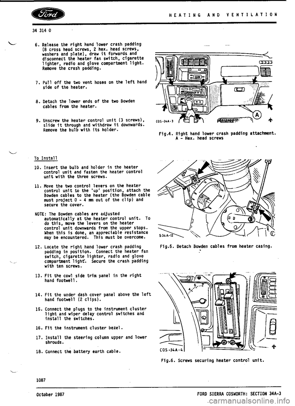 FORD SIERRA RS COSWORTH 1992 1.G Workshop Manual 
