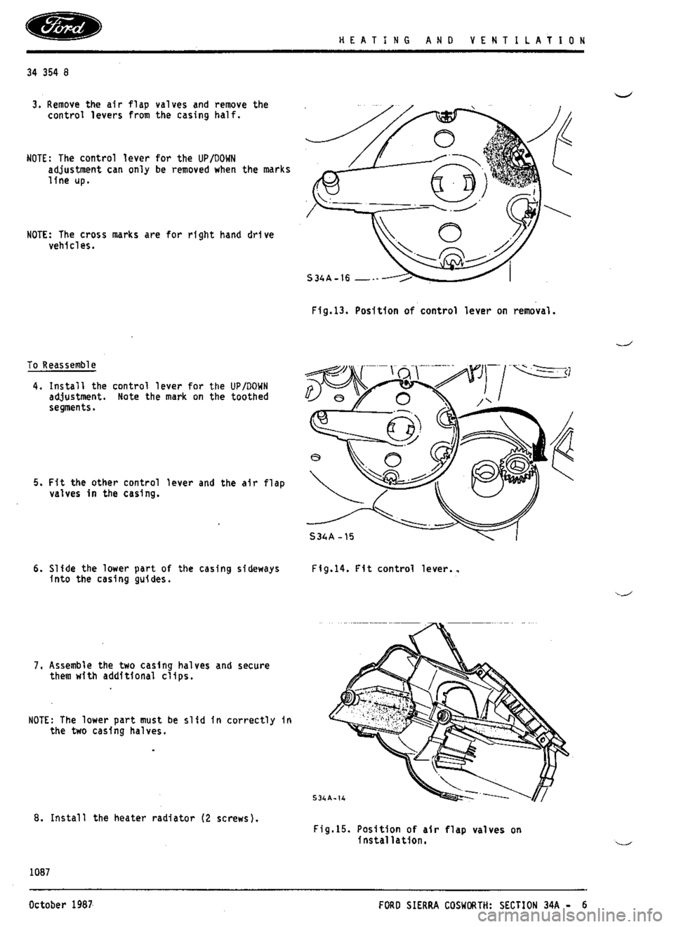 FORD SIERRA RS COSWORTH 1992 1.G Workshop Manual 