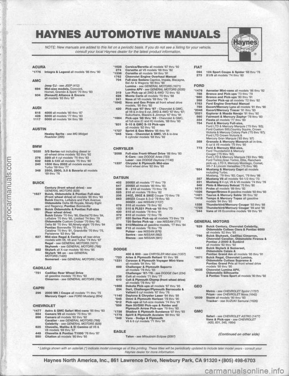 FORD BRONCO 1980  Service Repair Manual procarmanuals.com 