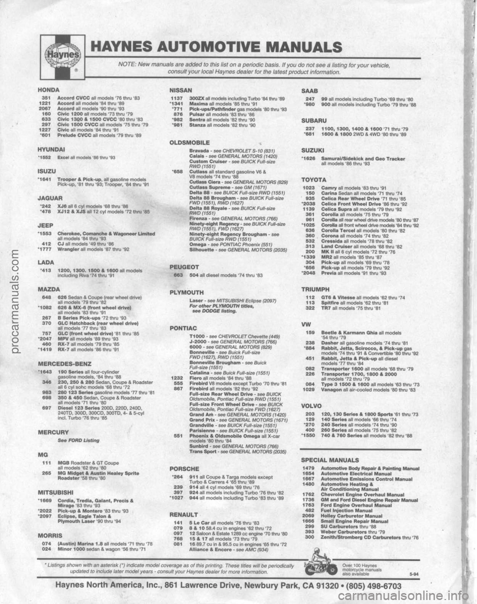 FORD BRONCO 1980  Service Repair Manual procarmanuals.com 