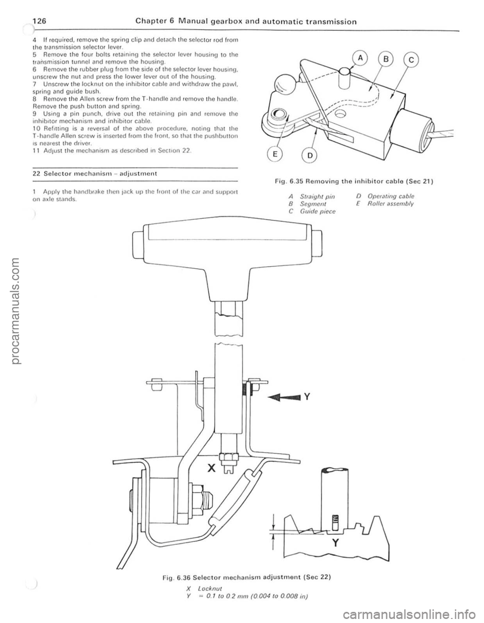 FORD CAPRI 1974  Workshop Manual 12. ) Chapter 6 Manual gearbox lind automatic transmission 
<II/required. remove the  spring  clip <lnd d01<leh the selector  rod horn the \ilnsmission selec tor lever. 5 Remove  the lou.  bolls  ret