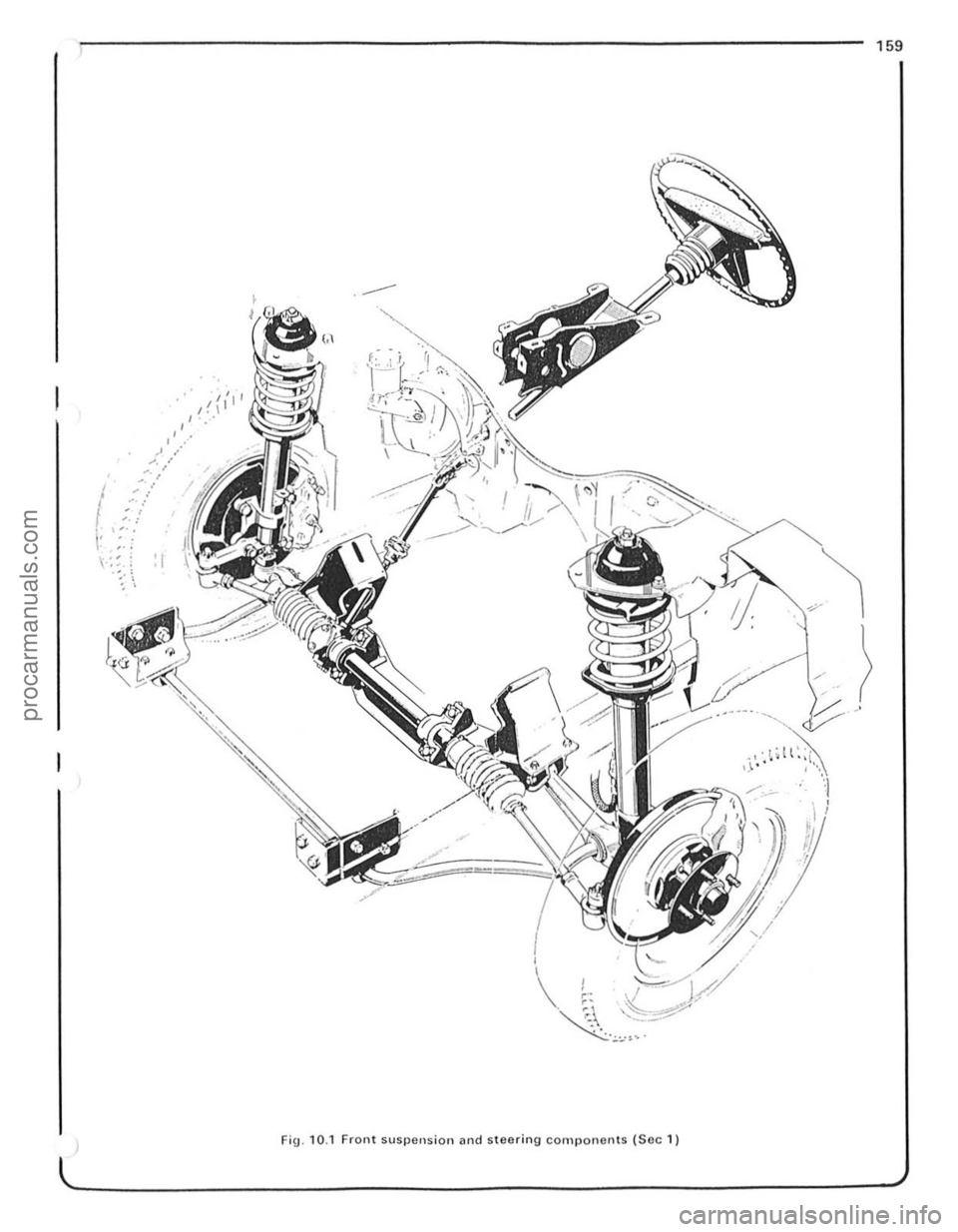 FORD CAPRI 1974  Workshop Manual I 
, ,. 
, , 
. ..­--. . ... / 
\-:~. : : I . , 
159 
- 
Fig . 10.1 Front  suspension  and steering components (Soc 1) 
.i . ~ 
I ! 
procarmanuals.com 
