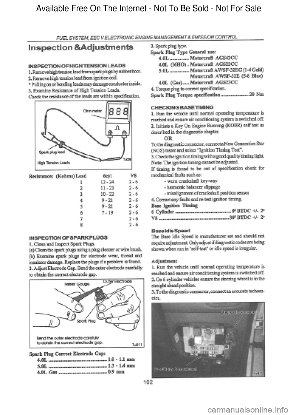 FORD FALCON 1998  Workshop Manual  Available Free On The Internet - Not To Be Sold - Not For Sale    
