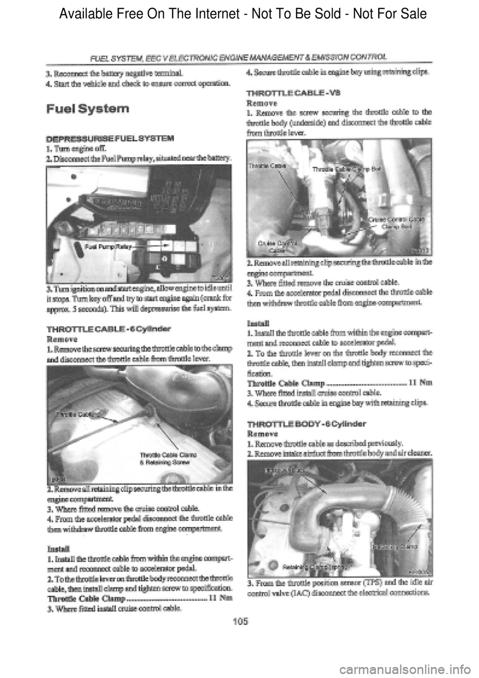 FORD FALCON 1998  Workshop Manual  Available Free On The Internet - Not To Be Sold - Not For Sale    