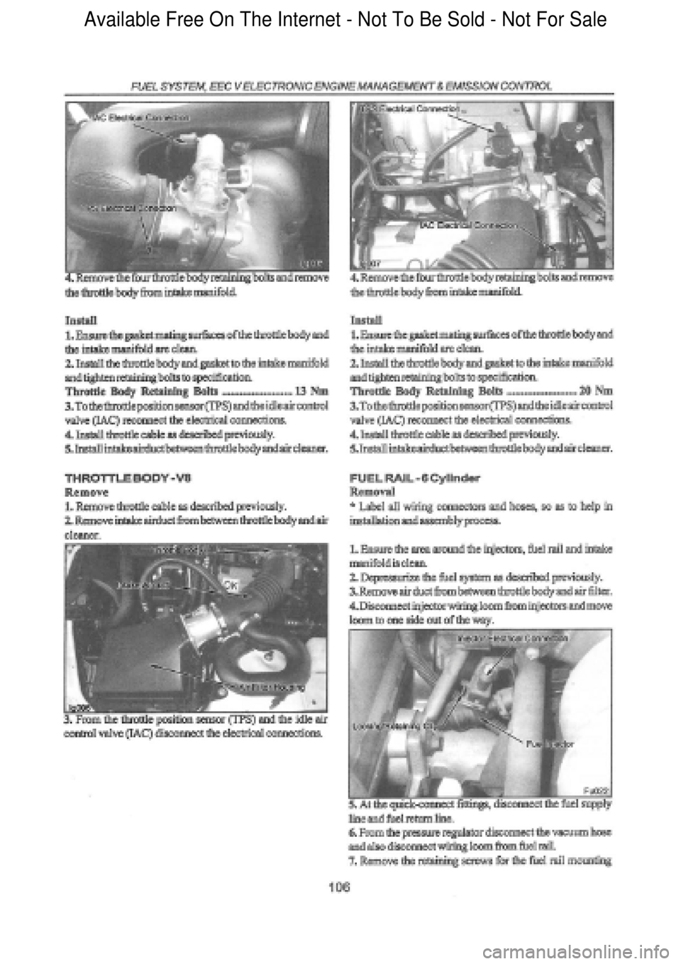 FORD FALCON 1998  Workshop Manual  Available Free On The Internet - Not To Be Sold - Not For Sale    