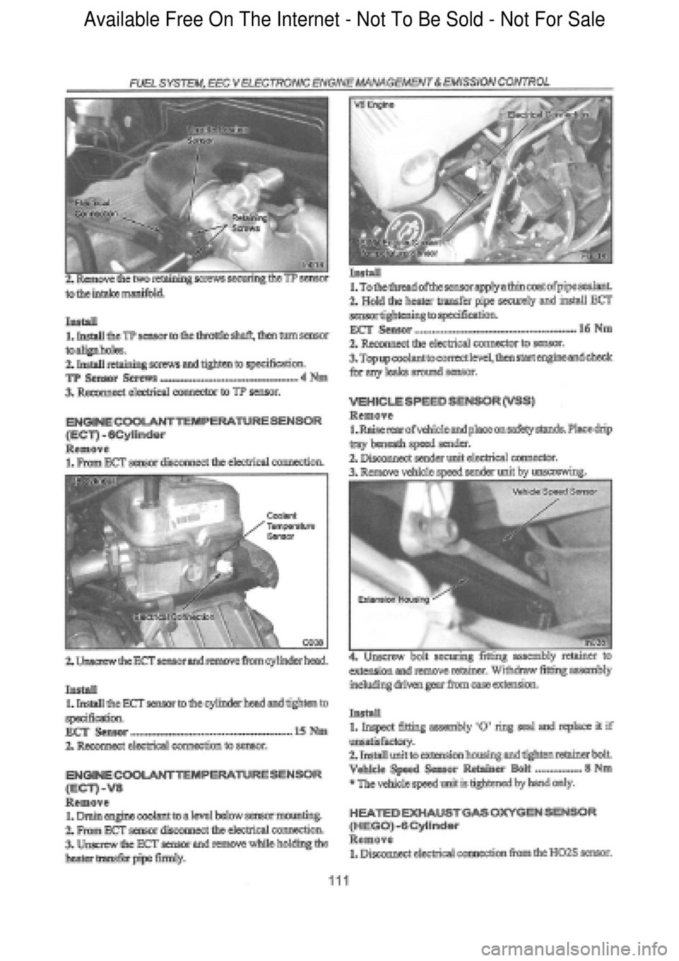 FORD FALCON 1998  Workshop Manual  Available Free On The Internet - Not To Be Sold - Not For Sale    