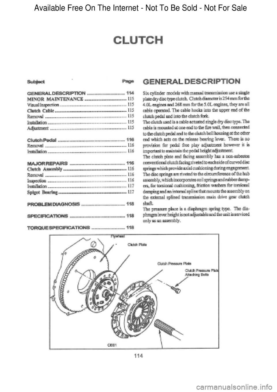 FORD FALCON 1998  Workshop Manual  Available Free On The Internet - Not To Be Sold - Not For Sale    