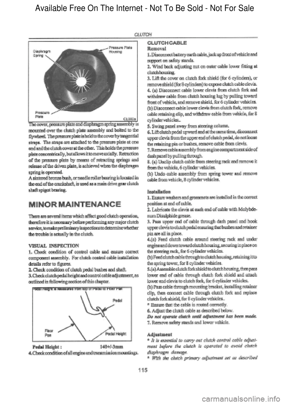 FORD FALCON 1998  Workshop Manual  Available Free On The Internet - Not To Be Sold - Not For Sale    