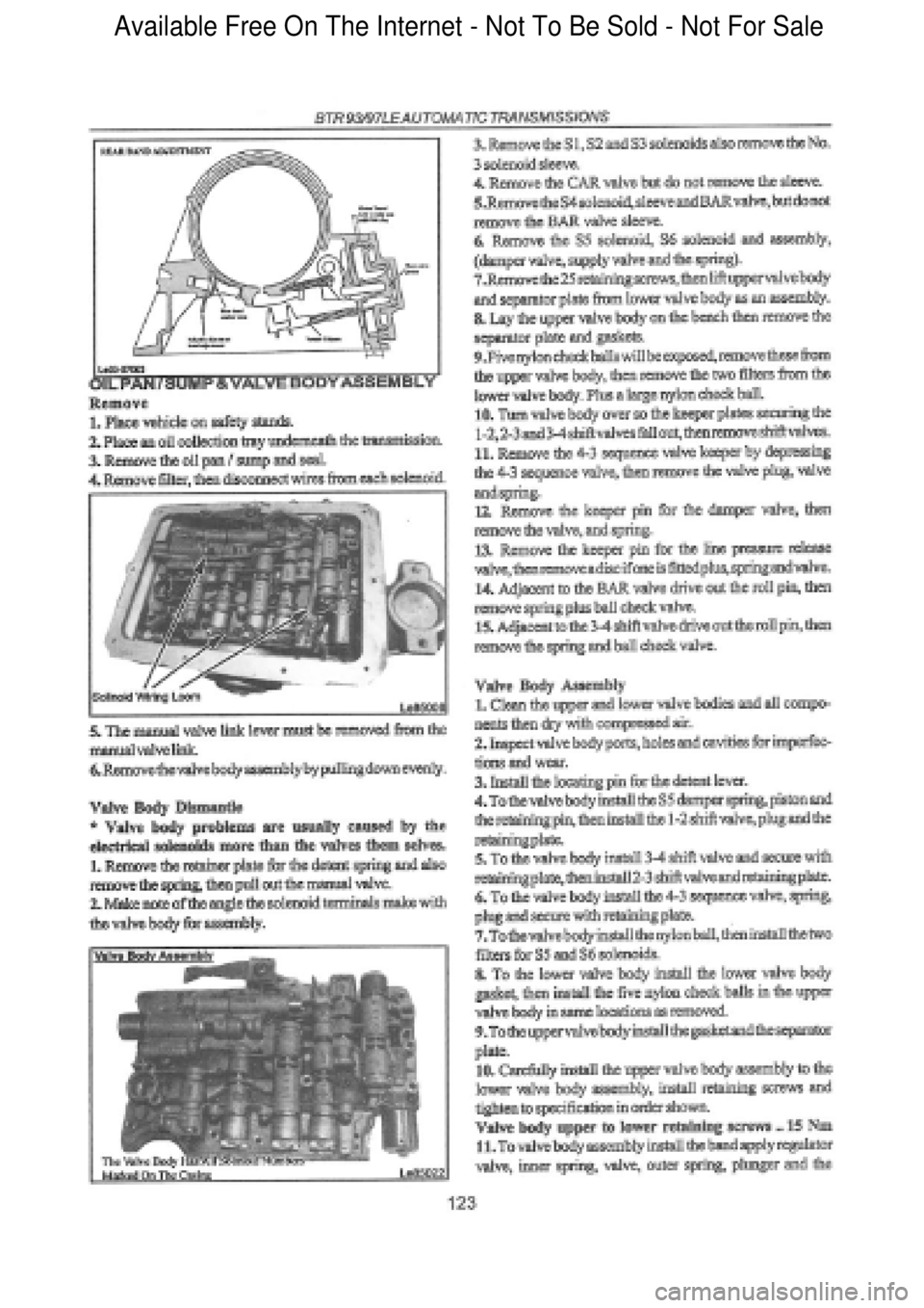 FORD FALCON 1998  Workshop Manual  Available Free On The Internet - Not To Be Sold - Not For Sale    