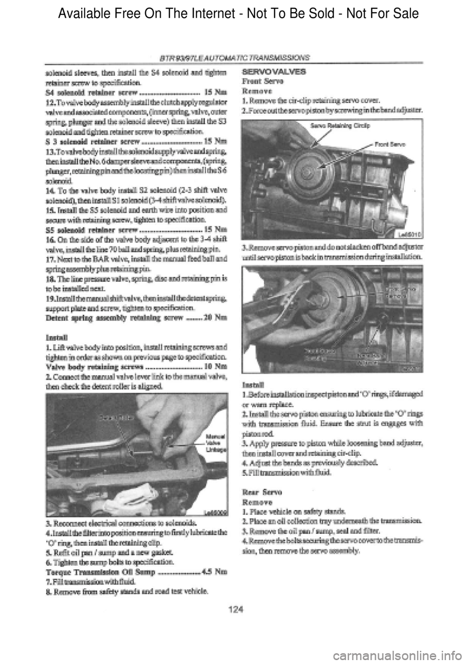 FORD FALCON 1998  Workshop Manual  Available Free On The Internet - Not To Be Sold - Not For Sale    