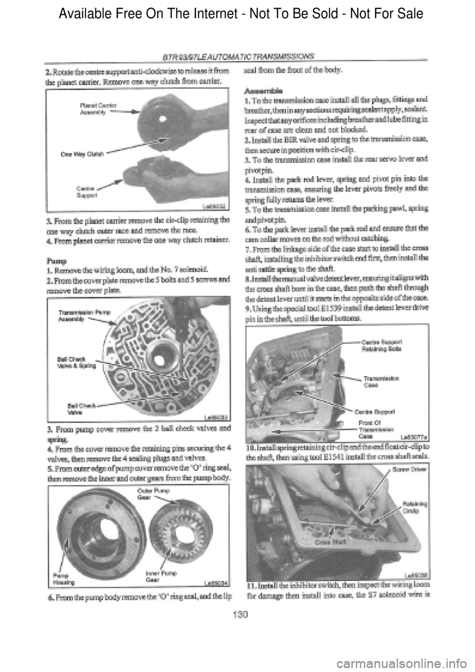 FORD FALCON 1998  Workshop Manual  Available Free On The Internet - Not To Be Sold - Not For Sale    