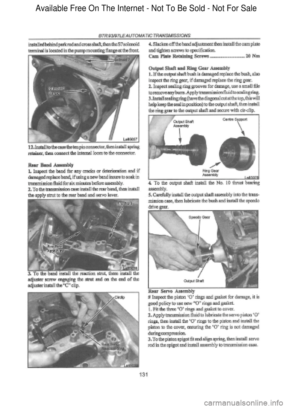 FORD FALCON 1998  Workshop Manual  Available Free On The Internet - Not To Be Sold - Not For Sale    