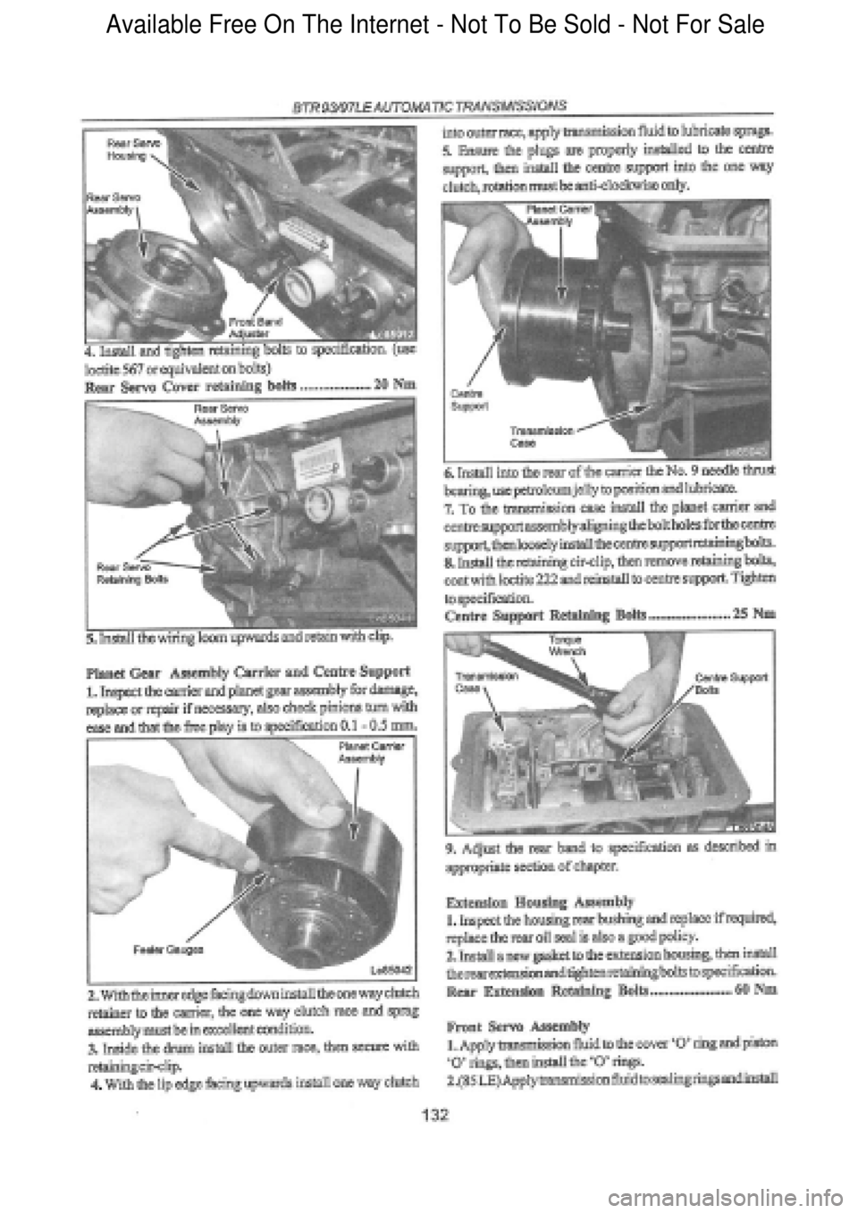 FORD FALCON 1998  Workshop Manual  Available Free On The Internet - Not To Be Sold - Not For Sale    