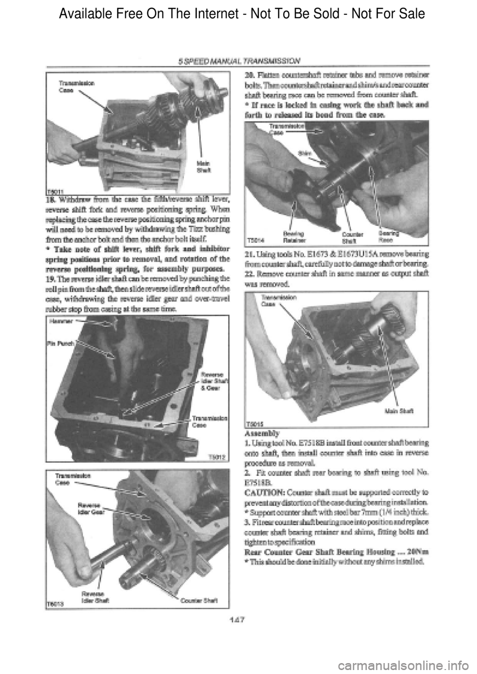 FORD FALCON 1998  Workshop Manual  Available Free On The Internet - Not To Be Sold - Not For Sale    