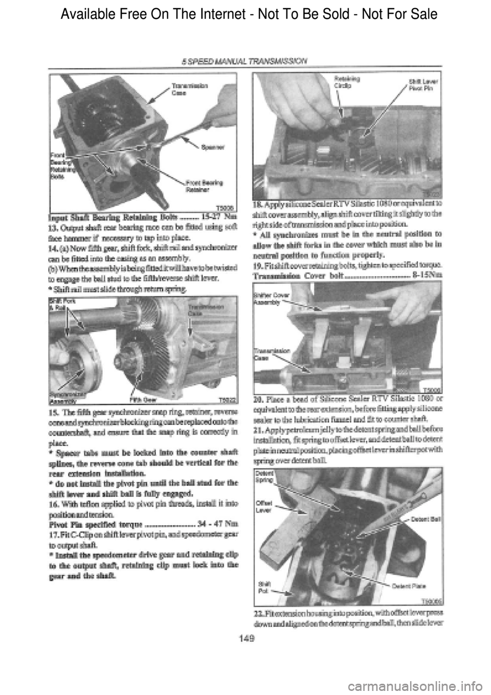 FORD FALCON 1998  Workshop Manual  Available Free On The Internet - Not To Be Sold - Not For Sale 
Available Free On The Internet - Not To Be Sold - Not For Sale    