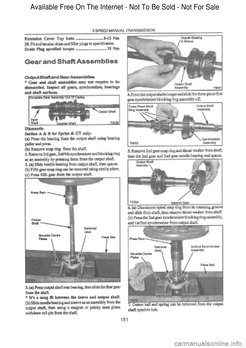 FORD FALCON 1998  Workshop Manual  Available Free On The Internet - Not To Be Sold - Not For Sale    