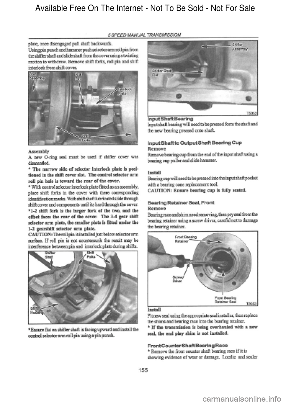 FORD FALCON 1998  Workshop Manual  Available Free On The Internet - Not To Be Sold - Not For Sale    