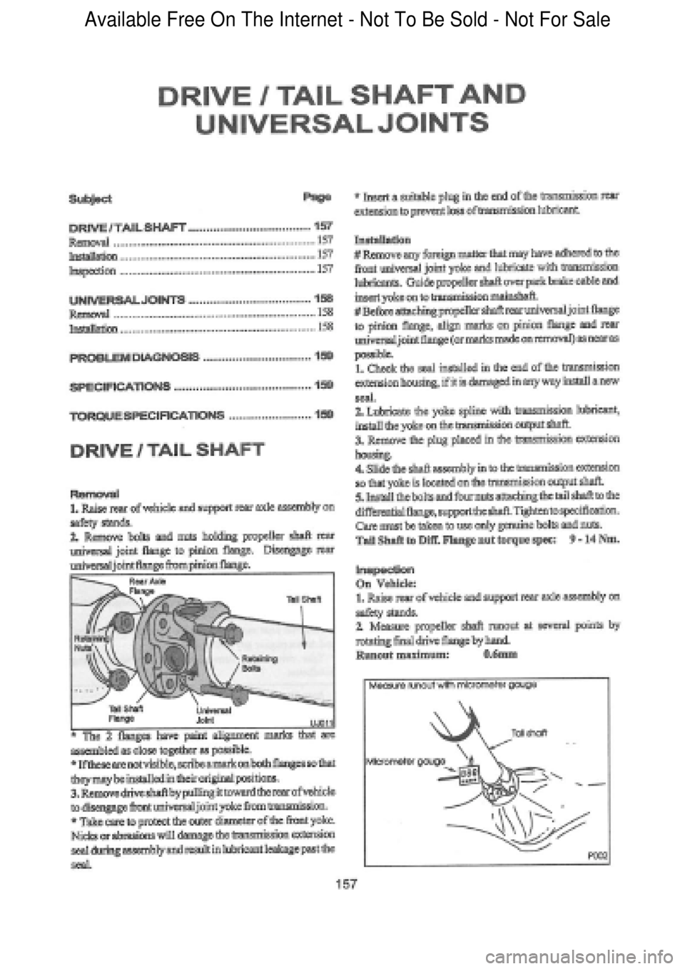 FORD FALCON 1998  Workshop Manual  Available Free On The Internet - Not To Be Sold - Not For Sale    