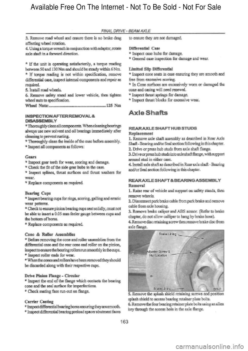 FORD FALCON 1998  Workshop Manual  Available Free On The Internet - Not To Be Sold - Not For Sale    