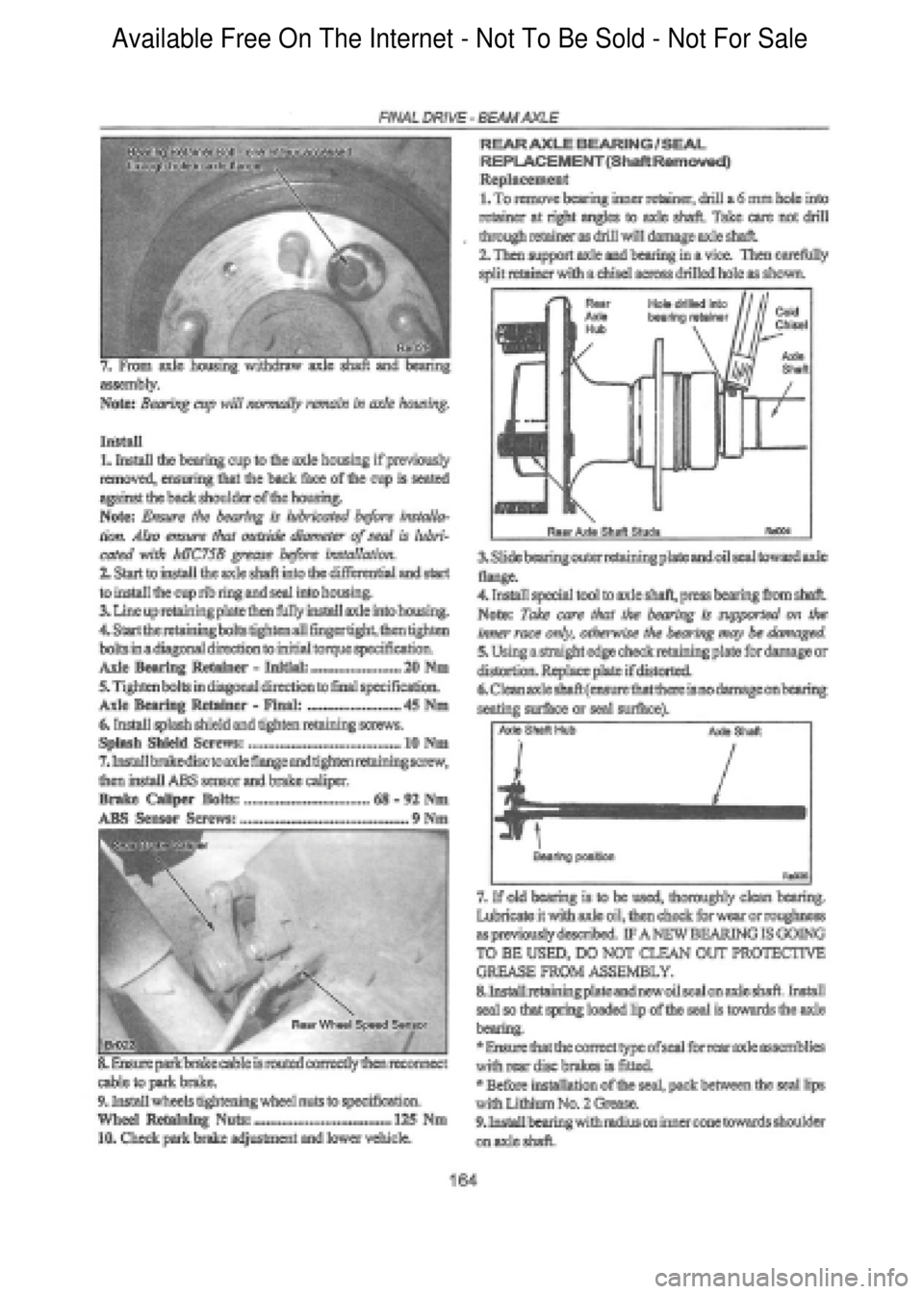 FORD FALCON 1998  Workshop Manual  Available Free On The Internet - Not To Be Sold - Not For Sale    