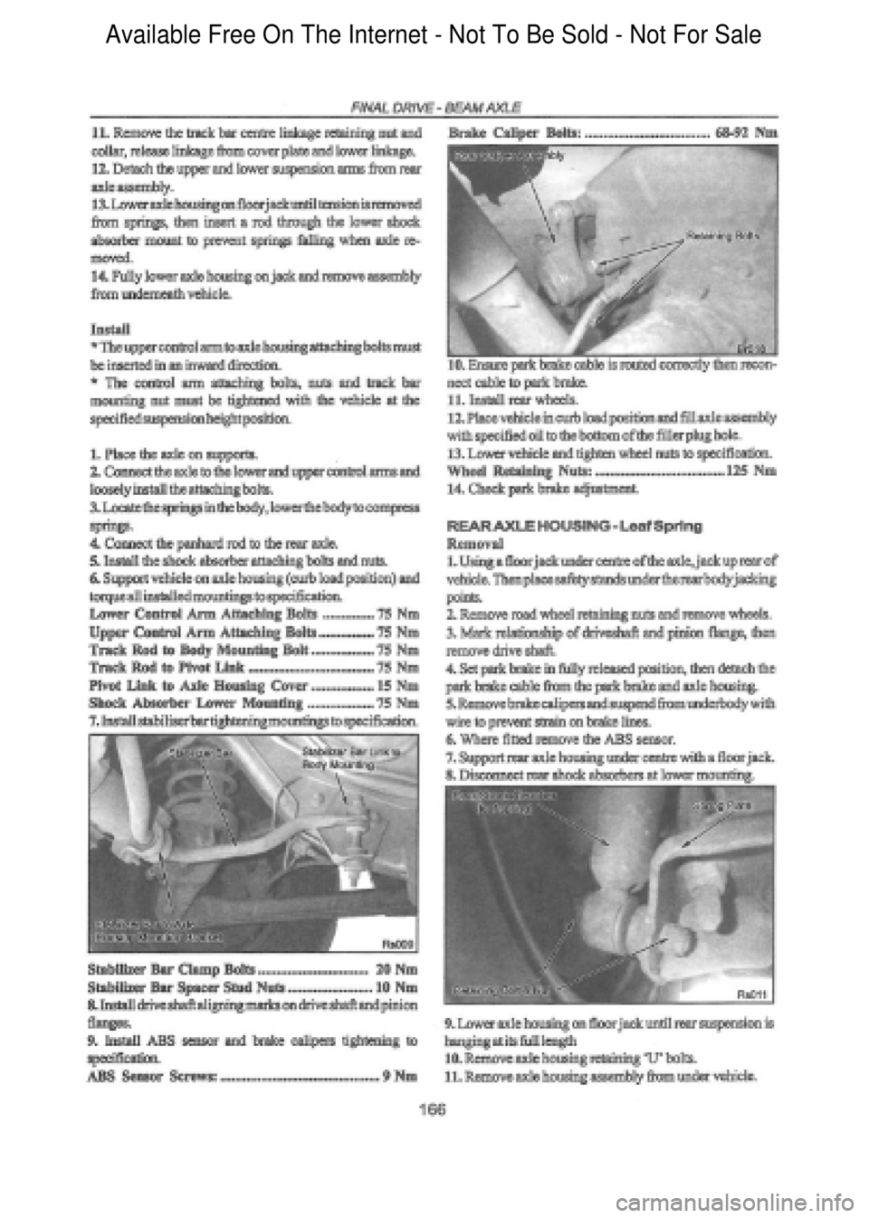 FORD FALCON 1998  Workshop Manual  Available Free On The Internet - Not To Be Sold - Not For Sale    