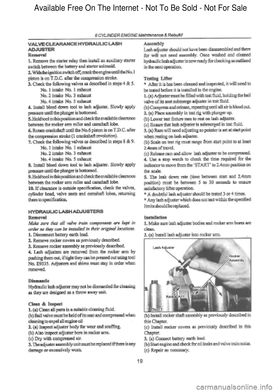 FORD FALCON 1998  Workshop Manual  Available Free On The Internet - Not To Be Sold - Not For Sale    
