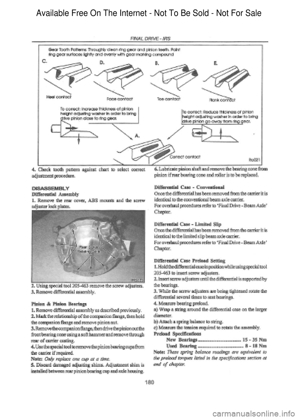 FORD FALCON 1998  Workshop Manual  Available Free On The Internet - Not To Be Sold - Not For Sale    
